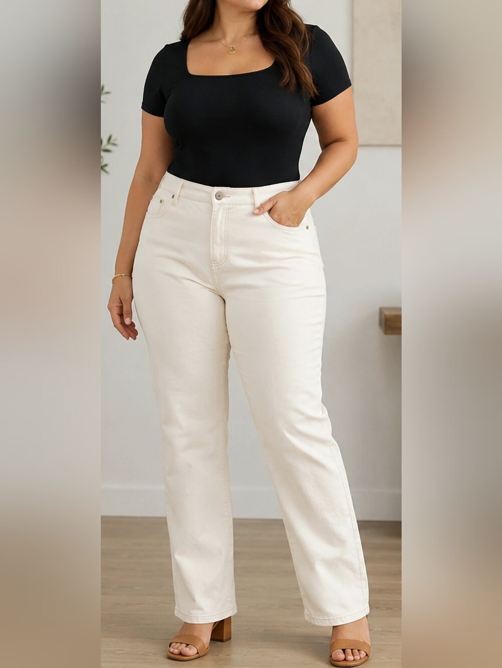 Canyon River Blues Straight Leg Chino Pants Cream/Ivory Stretch Cotton 16